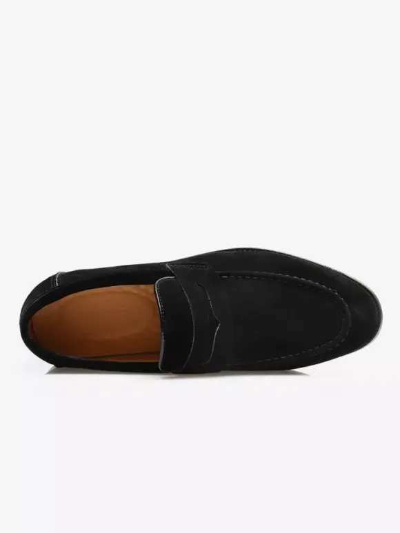 Mocassins Penny pour hommes chaussures décontractées à enfiler en cuir PU et velours