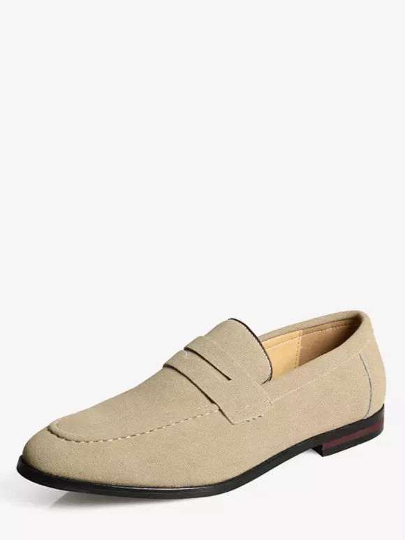 Mocassins Penny pour hommes chaussures décontractées à enfiler en cuir PU et velours
