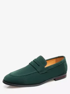 Mocassins Penny pour hommes chaussures décontractées à enfiler en cuir PU et velours
