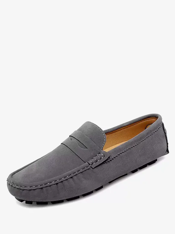 Mocassins Penny pour hommes chaussures de conduite à bout rond et à enfiler