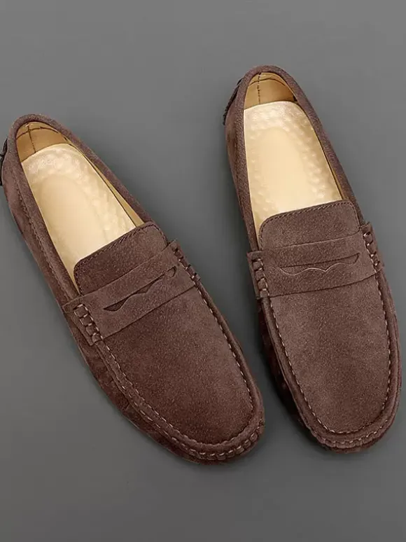 Mocassins Penny pour hommes chaussures de conduite à bout rond et à enfiler