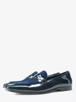 Mocassins pour hommes en cuir de vachette à bout rond chaussures habillées à enfiler