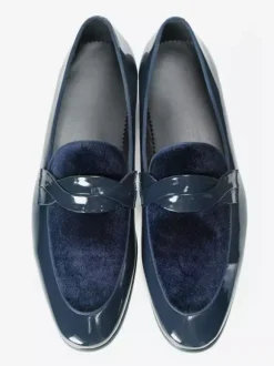 Mocassins pour hommes en cuir de vachette à bout rond chaussures habillées à enfiler