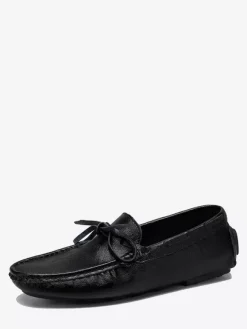 Mocassins belges à lacets pour hommes chaussures de pont en similicuir à pointes légères antidérapantes et flexibles