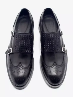 Mocassins à boucle en cuir de vache pour hommes