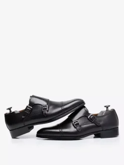 Mocassins à boucle en cuir pour homme chaussures de mariage formelles à brides