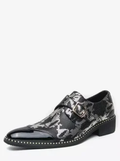 Mocassins à boucle pour hommes chaussures habillées Oxford de luxe pour soirée bal de promo chaussures formelles à enfiler