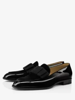 Mocassins Chaussures de Mariage Soirée hommes  bout rond  tige en PU verni