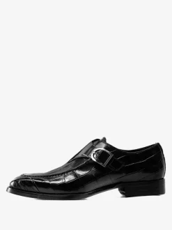 Mocassins en cuir de vache pour hommes chaussures de mariage à sangles moines