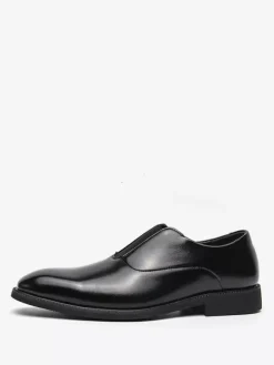 Mocassins à enfiler pour hommes plateforme bout carré en PU pour mariage bal de promo