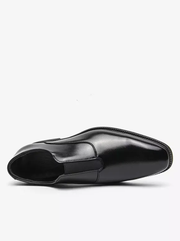 Mocassins à enfiler pour hommes plateforme bout carré en PU pour mariage bal de promo