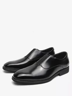 Mocassins à enfiler pour hommes plateforme bout carré en PU pour mariage bal de promo