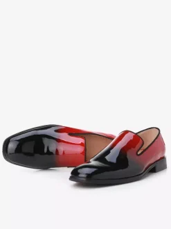 Mocassins à enfiler pour hommes chaussures habillées à bout carré ombré