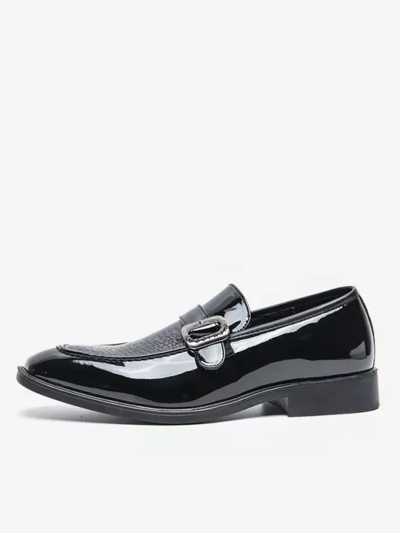 Mocassins à enfiler pour hommes chaussures décontractées noires pour mariage travail formel bout pointu pour smoking