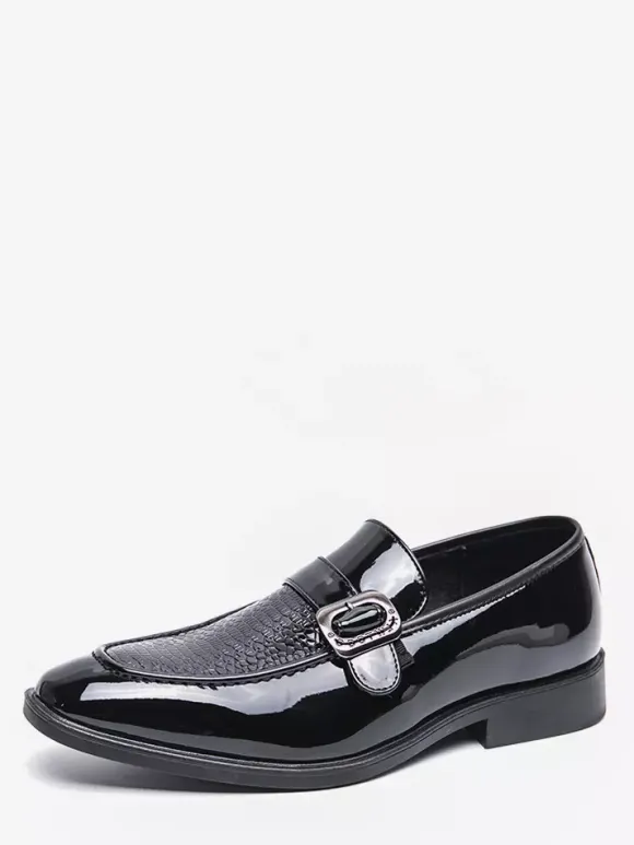 Mocassins à enfiler pour hommes chaussures décontractées noires pour mariage travail formel bout pointu pour smoking