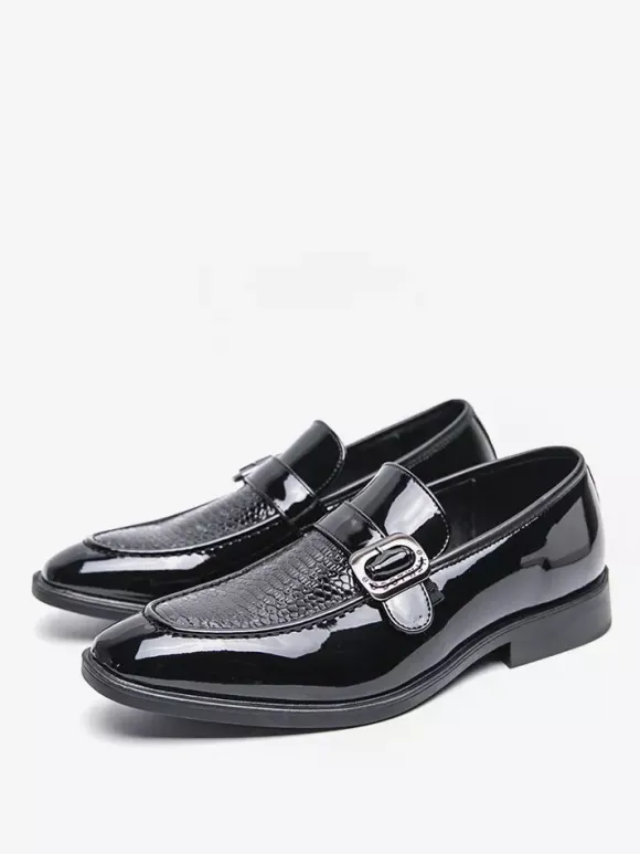 Mocassins à enfiler pour hommes chaussures décontractées noires pour mariage travail formel bout pointu pour smoking