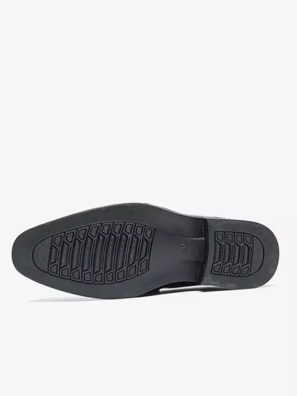 Mocassins à enfiler pour hommes chaussures décontractées noires pour mariage travail formel bout pointu pour smoking