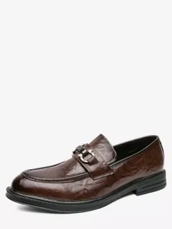 Mocassins à enfiler pour homme chaussures en cuir à talons bas et bout rond