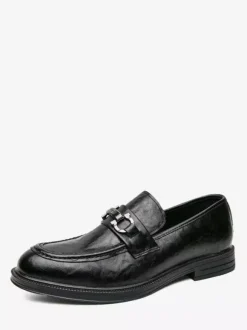 Mocassins à enfiler pour homme chaussures en cuir à talons bas et bout rond