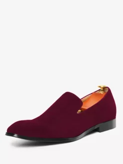 Mocassins à enfiler pour hommes bout carré daim noir