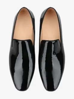 Mocassins Hommes À Enfiler Bout Rond Chaussures De Bal Vernies Mariage