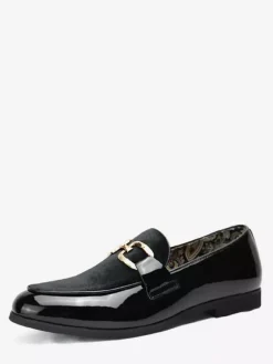 Mocassins à mors pour homme boucle en chaîne décorative à enfiler bout pointu talons bas chaussures Penny