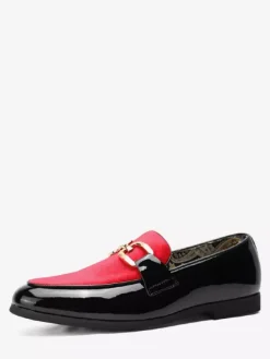 Mocassins à mors pour homme boucle en chaîne décorative à enfiler bout pointu talons bas chaussures Penny