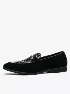 Mocassins à mors pour homme chaussures à enfiler en daim et à bout pointu