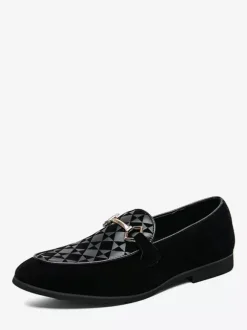 Mocassins à mors pour homme chaussures à enfiler en daim et à bout pointu