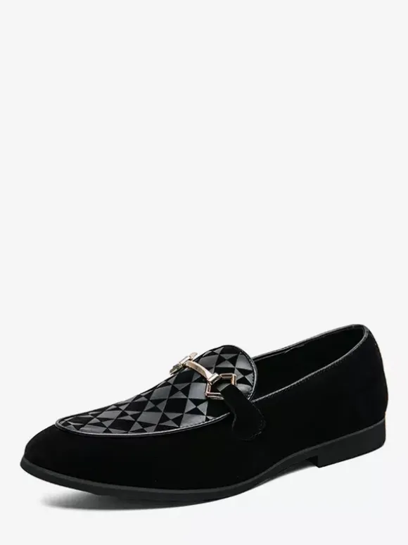 Mocassins à mors pour homme chaussures à enfiler en daim et à bout pointu