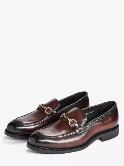 Mocassins à mors pour homme chaussures habillées à enfiler en cuir véritable pour le travail