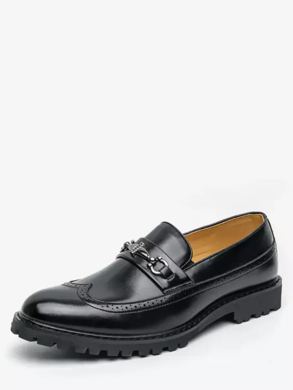 Mocassins à mors pour homme couleur contrastée noir et blanc à enfiler et à bout golf