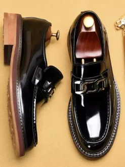 Mocassins à mors pour hommes chaussures de conduite en cuir véritable à enfiler chaussures de travail élégantes et formelles