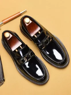 Mocassins à mors pour hommes chaussures de conduite en cuir véritable à enfiler chaussures de travail élégantes et formelles