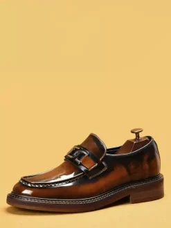 Mocassins à mors pour hommes chaussures de conduite en cuir véritable à enfiler chaussures de travail élégantes et formelles