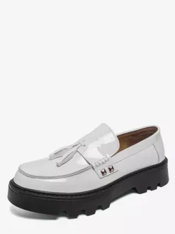 Mocassins noirs pour hommes bout rond à enfiler avec pompons