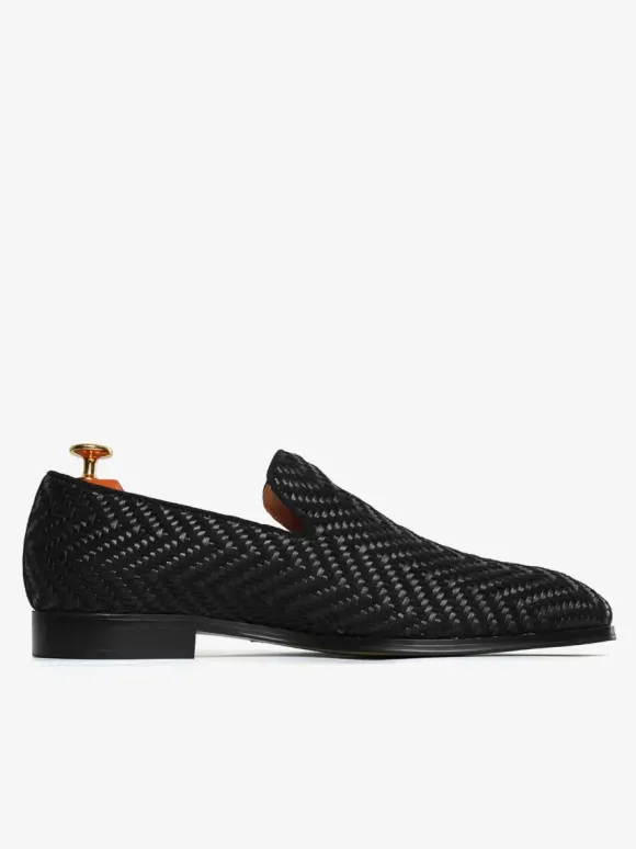 Mocassins à pampilles pour hommes chaussures à bout rond en cuir PU chaussures de bal et de mariage