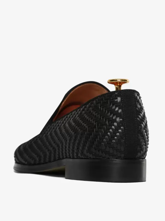 Mocassins à pampilles pour hommes chaussures à bout rond en cuir PU chaussures de bal et de mariage