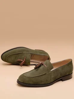 Mocassins à pampilles pour hommes bout rond chaussures de bal de retour à la maison de mariage