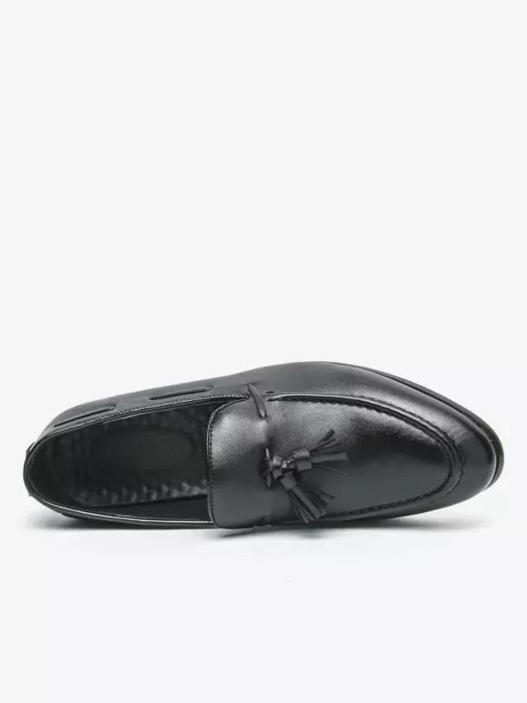 Mocassins à pampilles pour hommes bout rond confortables à enfiler pour mariage bal de promo