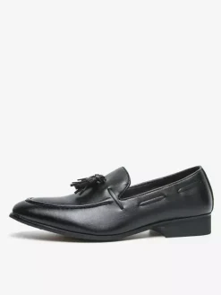 Mocassins à pampilles pour hommes bout rond confortables à enfiler pour mariage bal de promo