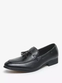 Mocassins à pampilles pour hommes bout rond confortables à enfiler pour mariage bal de promo