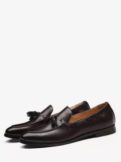 Mocassins à pampilles pour hommes chaussures plates à bout pointu décontractées
