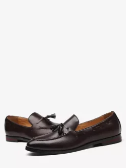 Mocassins à pampilles pour hommes chaussures plates à bout pointu décontractées