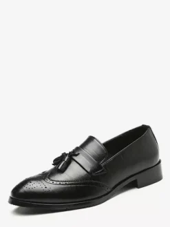 Mocassins à pampilles pour hommes à enfiler à bout pointu à bout golf à talons bas Penny Loafers