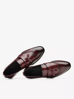 Mocassins à pampilles pour hommes à enfiler à bout pointu à bout golf à talons bas Penny Loafers