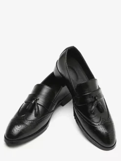 Mocassins à pampilles pour hommes à enfiler à bout pointu à bout golf à talons bas Penny Loafers