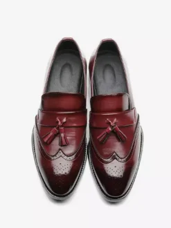 Mocassins à pampilles pour hommes à enfiler à bout pointu à bout golf à talons bas Penny Loafers