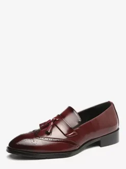 Mocassins à pampilles pour hommes à enfiler à bout pointu à bout golf à talons bas Penny Loafers