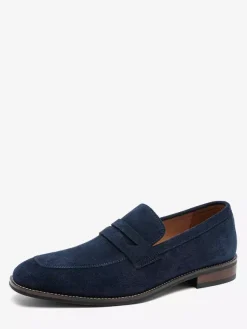 Mocassins penny en daim à bout rond pour hommes